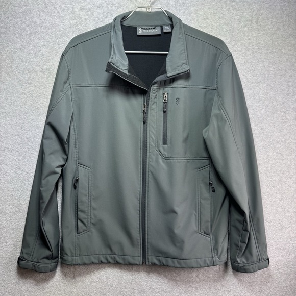 Free Country Other - Free Country Jacket Mens Medium M Gray Full Zip Pockets Pewter Water Resistant